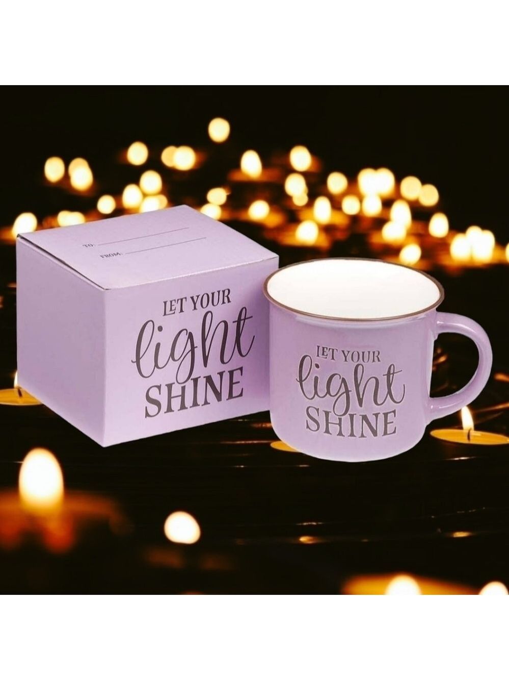 Let Your Light Shine Lavender Camp-style Coffee Mug -Matthew 5:16